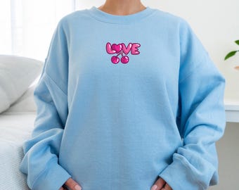 Cherry Love Sweatshirt, Trendy Sweatshirt, Aesthetic Sweatshirt, Coquette Clothing, Cute Cherries, Kawaii Sweatshirt, Soft Girl Era