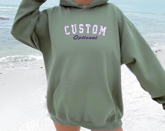 Custom Purple Floral Hoodie, Custom Text Hoodie, Personalized Toile Gift, Custom Name, Spirit Matching SweatshirtStoopid Original T-Shirt