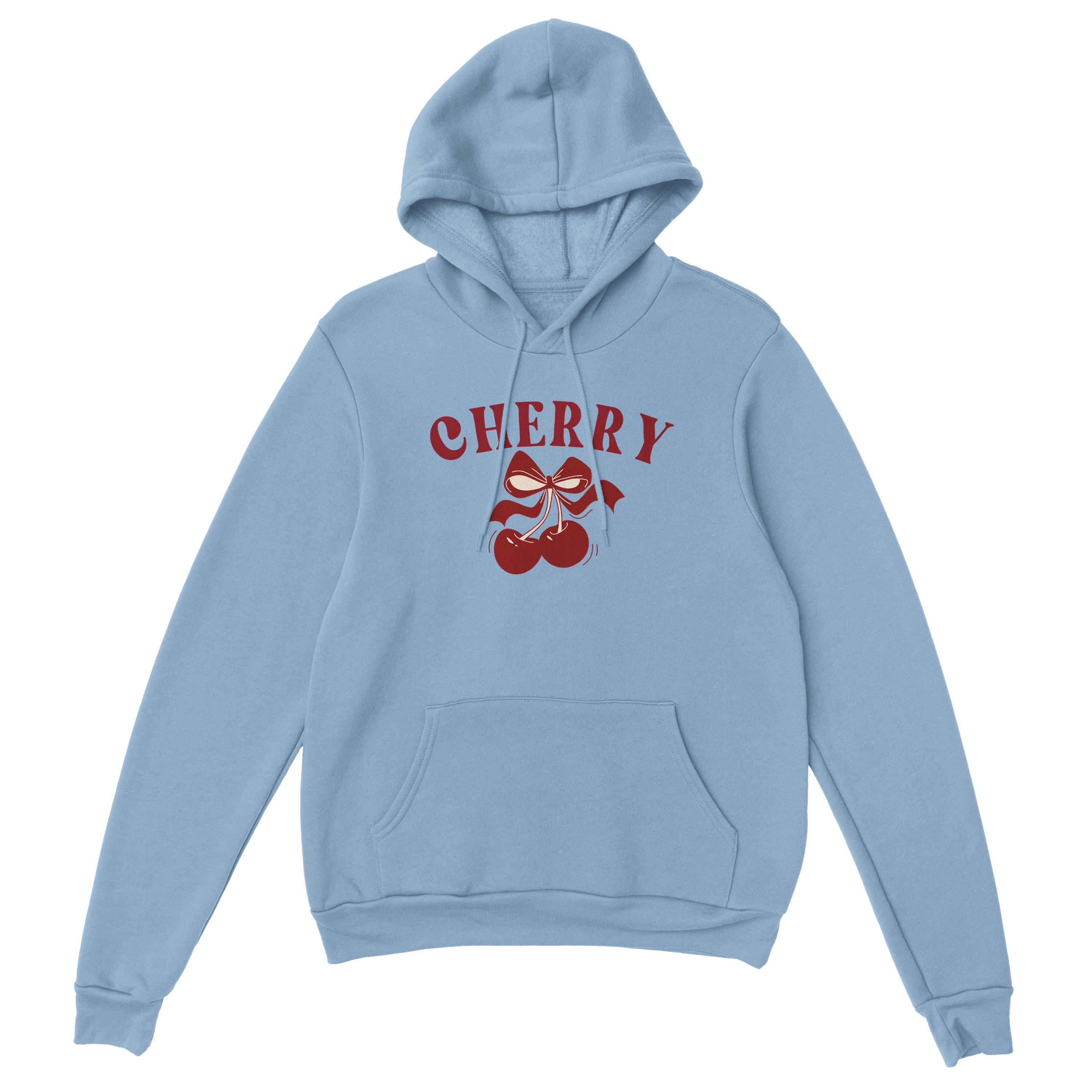 Cherry Bow Hoodie, Red Cherry and Bow Oversized Minimalist 