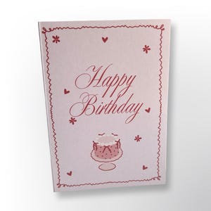Cartão de Feliz Aniversário Rosa