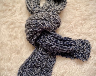 Custom Alpaca Wool Blue/Gray  Neck Scarf - Made to Order