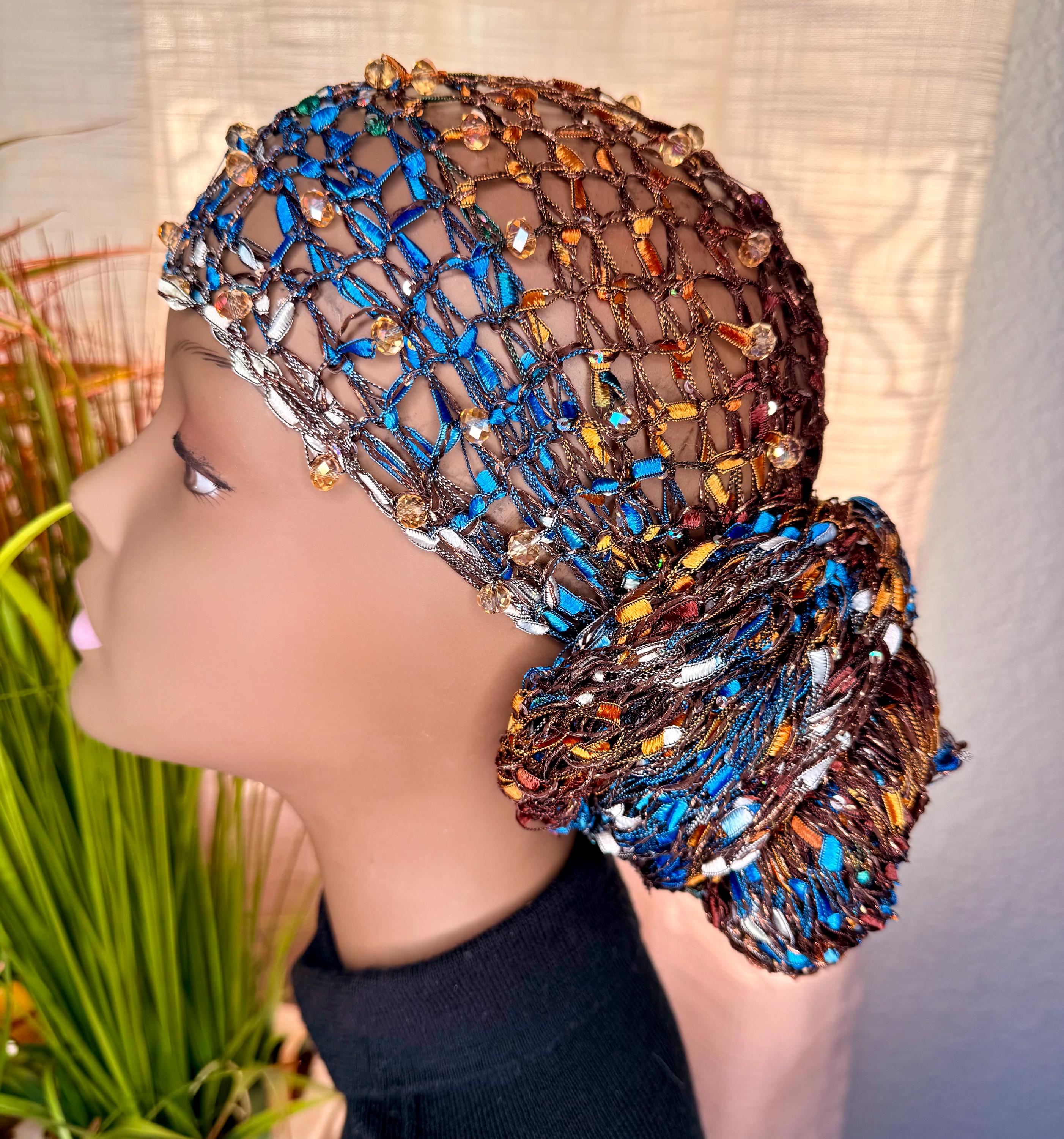 Reserved!! Brown Glitter Head Wrap with Flower Flower Head Wrap - Etsy main image 2