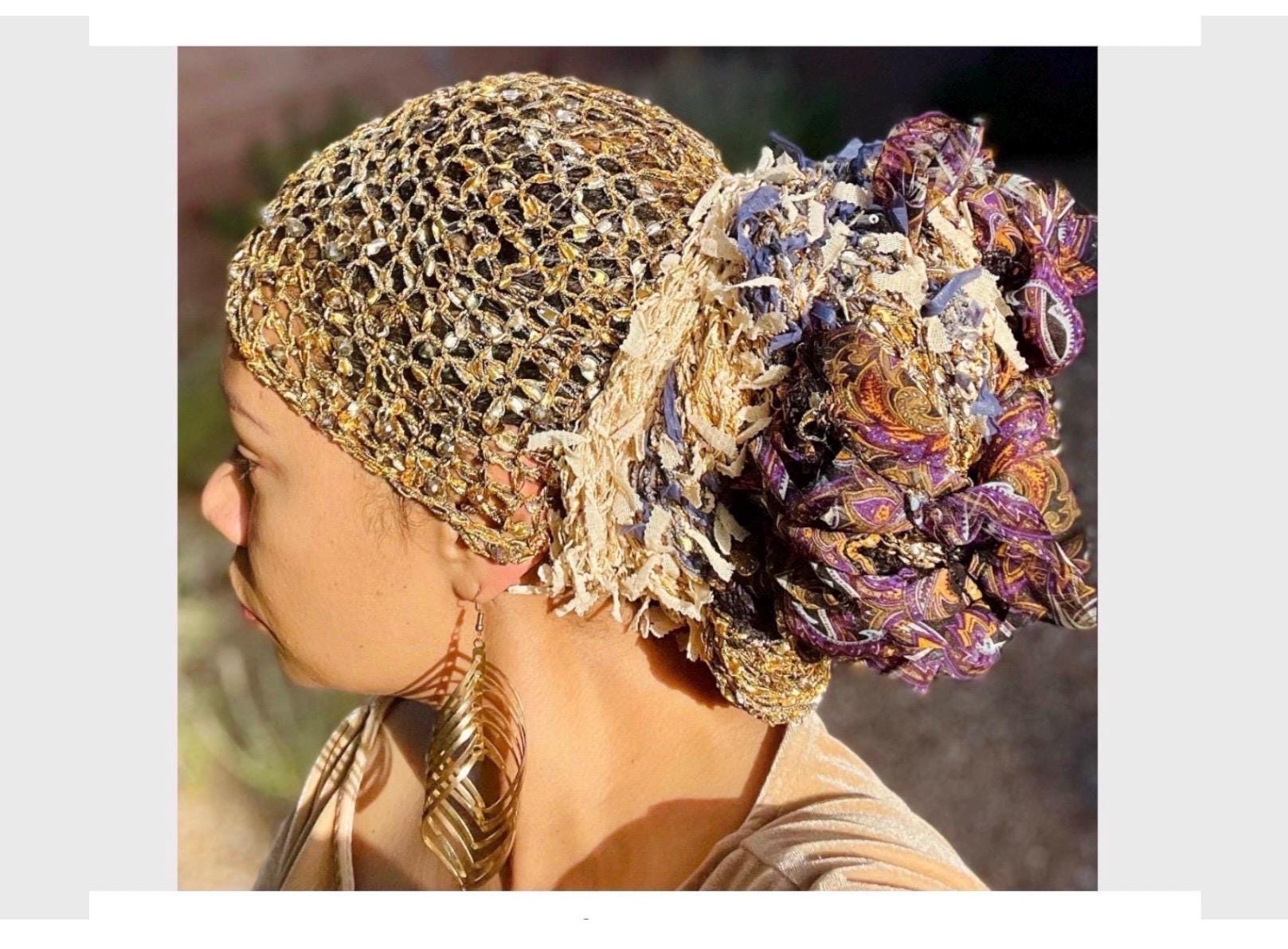 Custom Sequin Head Wrap | Luxury Silky Lace Turban | Beaded  display picture 3