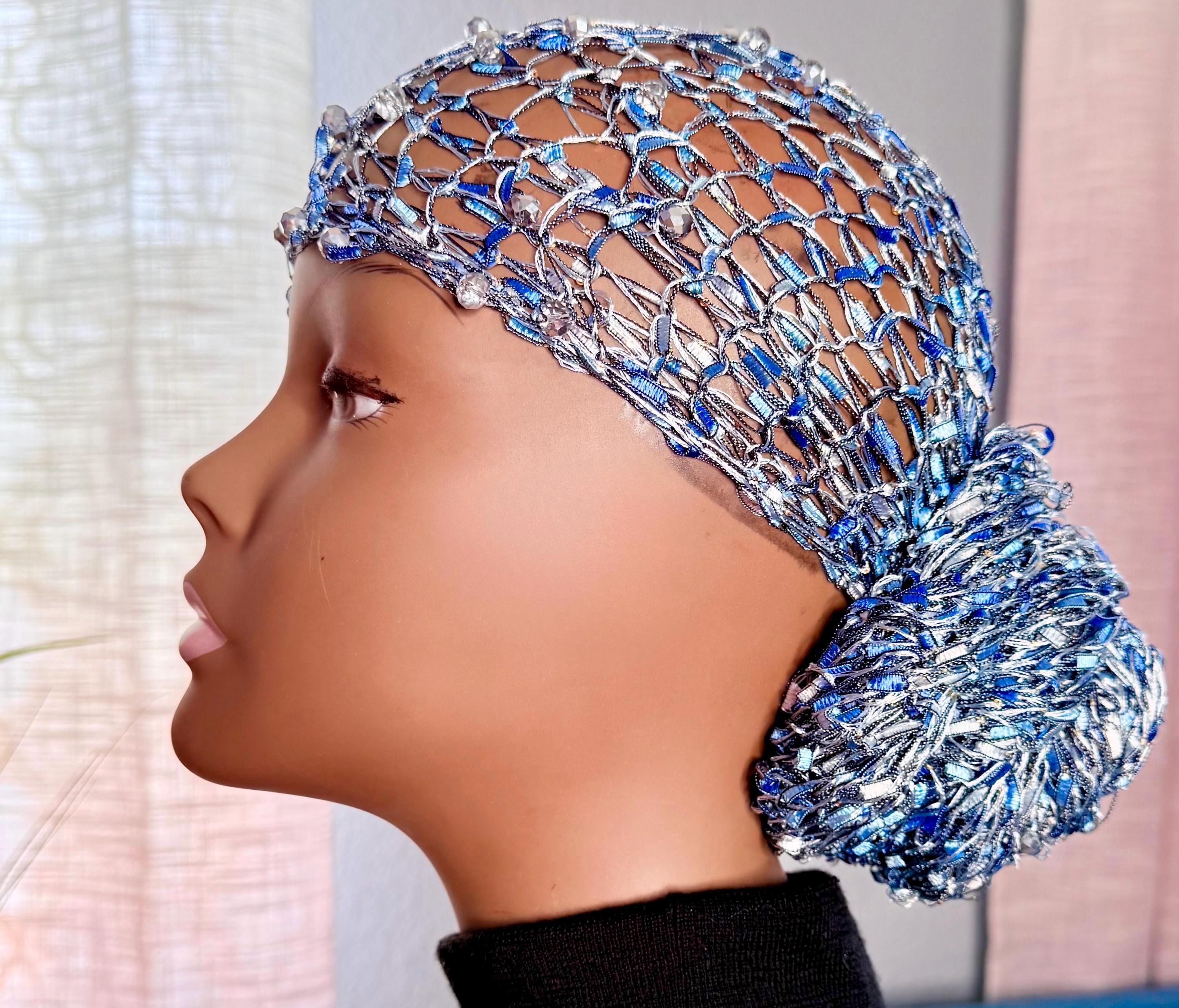 Beaded Sequin Head Wrap - Handmade With Shimmering Silky  display picture 1
