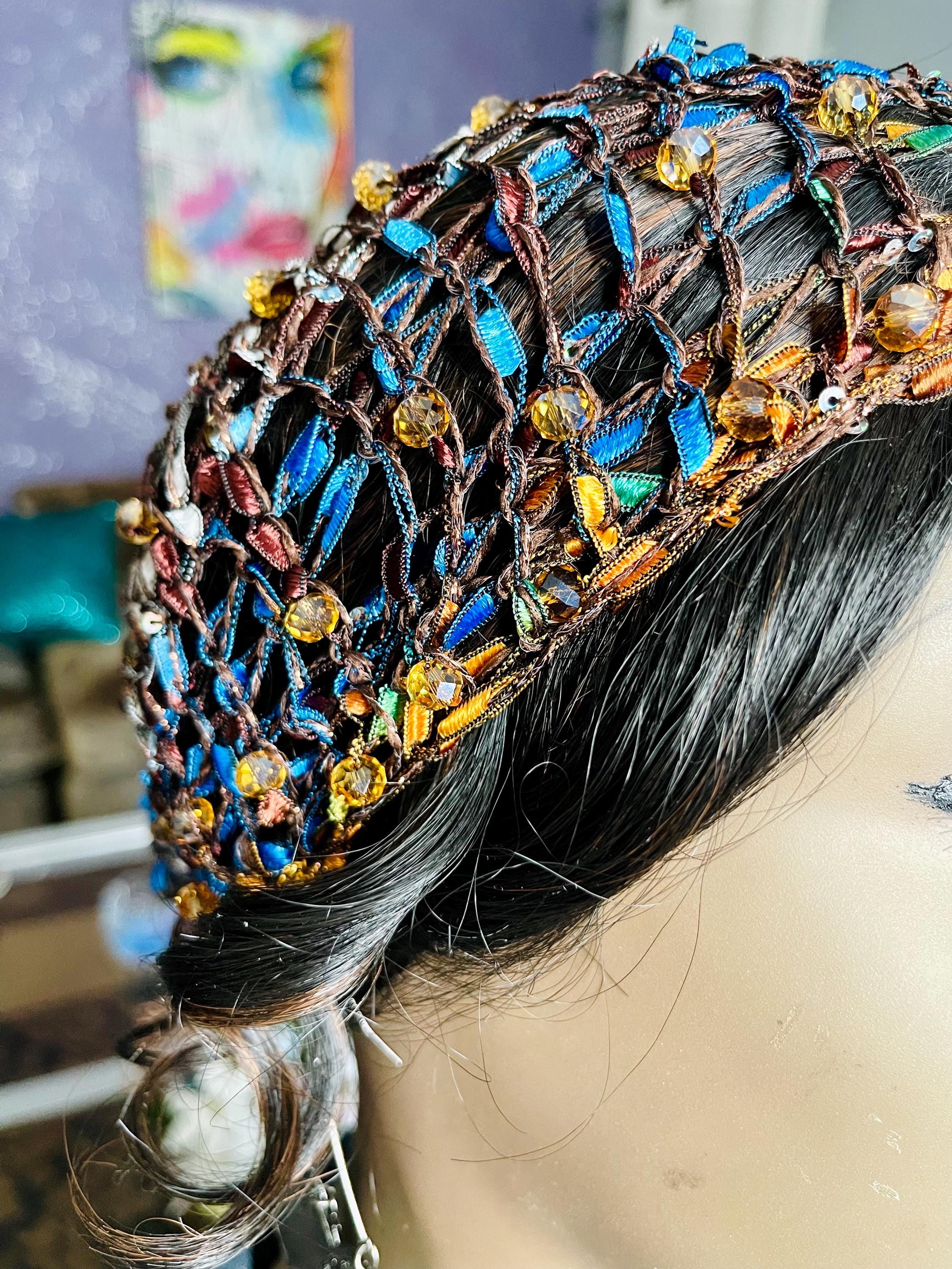 Shimmering Blue Headwrap African headwrap - Blue Ndop Cameroon – AfricanFabs main image 2