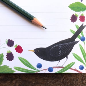 Notepad Blackbirds Berries Illustrated A5 List Pad/Planner image 3