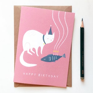 de voeux de chat d'anniversaire | Carte A6 « Joyeux anniversaire »