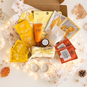 Herfst zelfverzorging geschenkdoos voor vrouwen, veganistische spa mand, verjaardag verwencadeauset, gezellige hygge box, herfstverzorgingspakket voor haar