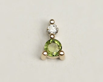 Green Tourmaline And Diamond Stud - green tourmaline and diamond gold stud earring