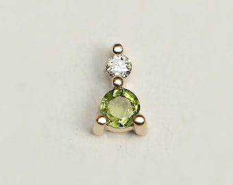 Green Tourmaline And Diamond Stud - green tourmaline and diamond gold stud earring