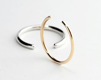 Essential - gold ring - yellow gold open band ring - minimalist wedding band