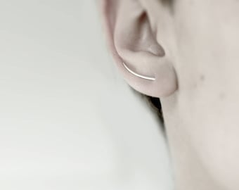 Line 03 - silver ear climber earring - minimalist sterling silver ear climber earring