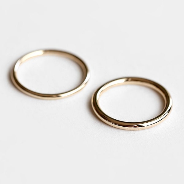 Essential - gold ring - thick round band gold ring - minimalist wedding band