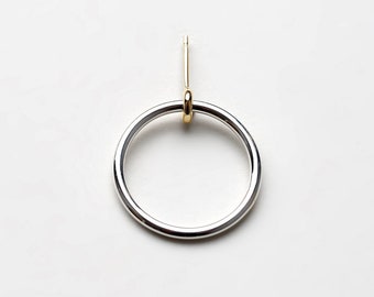 BOLD - Silver kinetic hoop - handmade sterling silver kinetic hoop earring