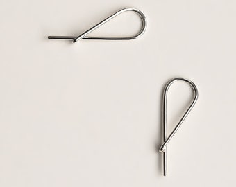 Small Safety Pin Earrings - silver hoop like earring - silver small safety pin hoop earring