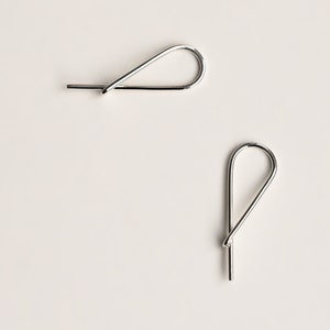 Small Safety Pin Earrings silver hoop like earring silver small safety pin hoop earring image 1