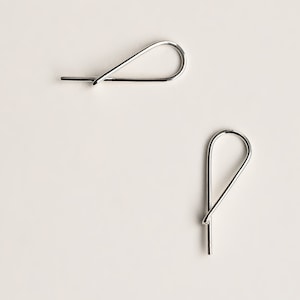 Small Safety Pin Earrings - silver hoop like earring - silver small safety pin hoop earring