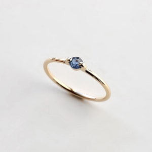 Sapphire solitaire ring - natural deep blue sapphire solitaire ring - engagement ring