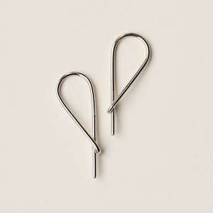 Medium Safety Pin Earrings - silver hoop like earring - sterling silver medium safety pin hoop earring