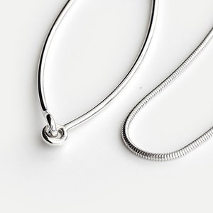 BOLD Hook & Eye silver necklace handmade sterling silver snake chain necklace image 2