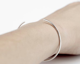 Essential - silver cuff bracelet - minimalist sterling silver cuff bracelet