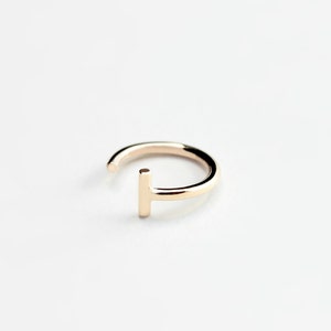 Essential dash hoop earring minimalist gold bar hoop earring image 3