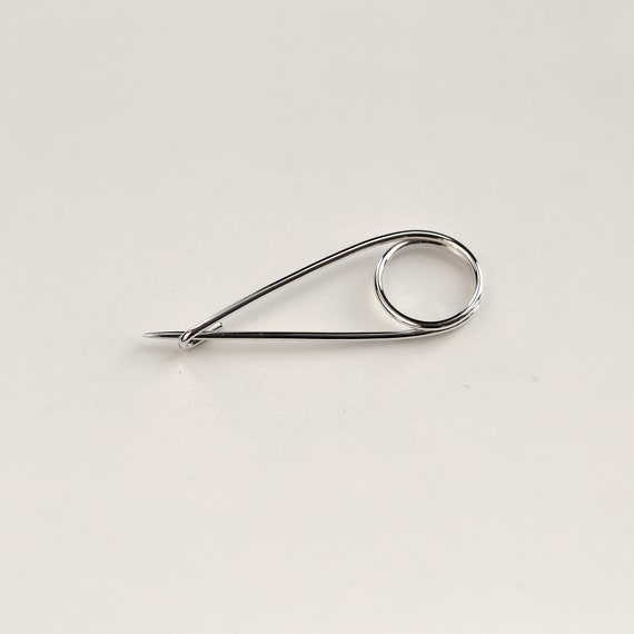 Sterling silver safety pin brooch deals