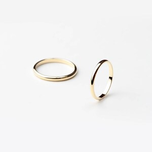 Essential gold half round band ring classic yellow gold ring wedding band ring image 2