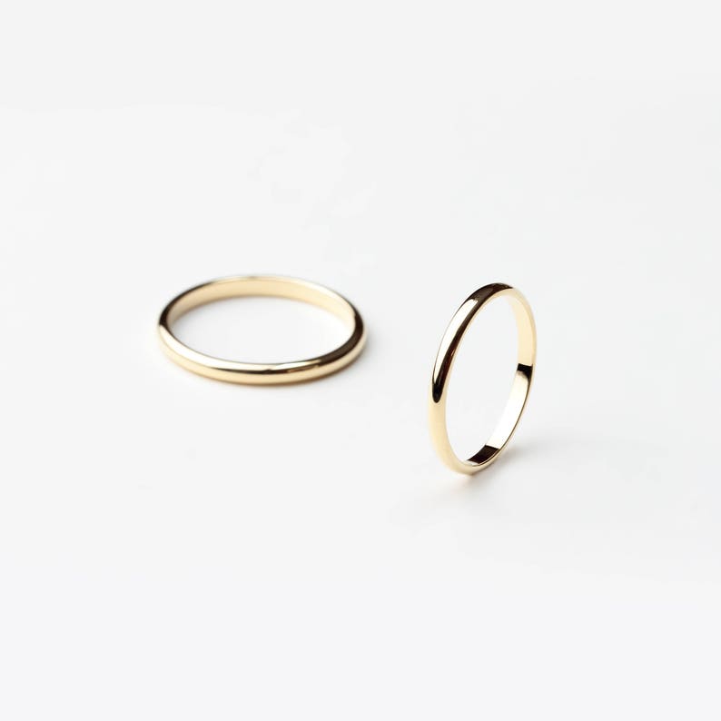 Essential gold half round band ring classic yellow gold ring wedding band ring image 2