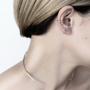 Essential dash hoop earring minimalist gold bar hoop earring image 5