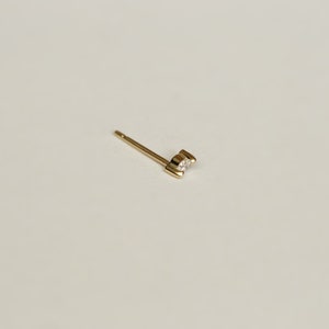 White Diamond Stud minimalist natural white diamond gold stud earring image 4