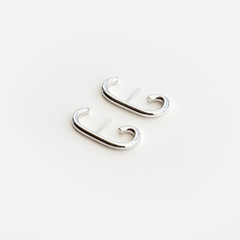 BOLD earlobe hug earring handmade chunky sterling silver earlobe hug earring image 4