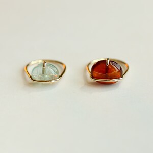 Banded garnet ring natural hessonite garnet ring statement ring image 9