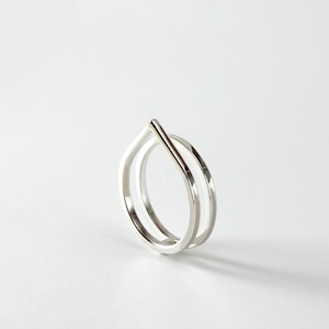 Paired silver double ring minimalist sterling silver pointy double ring image 1