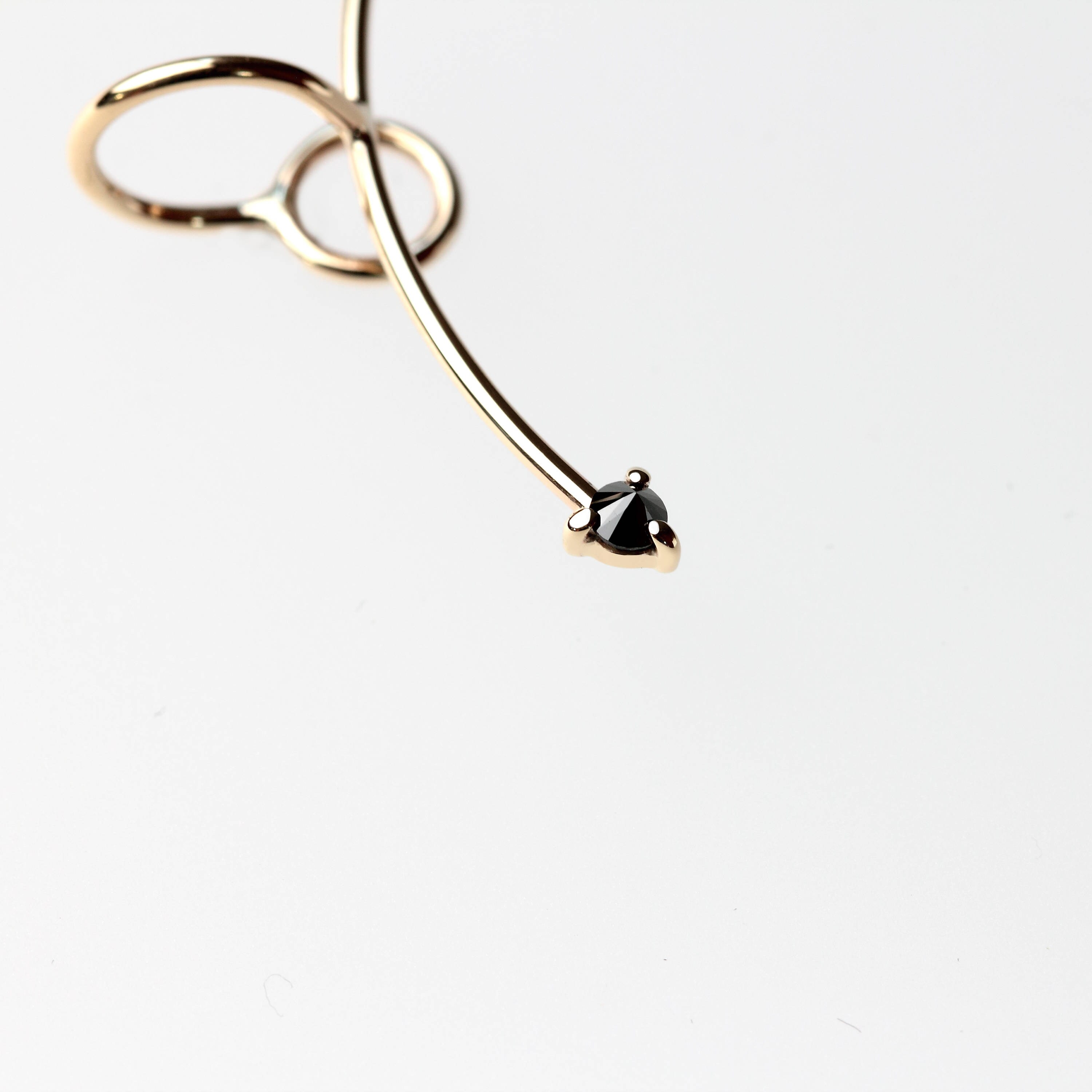 Reverse Black Diamond Ear Cuff Minimalist Gold Ear Cuff Etsy Canada