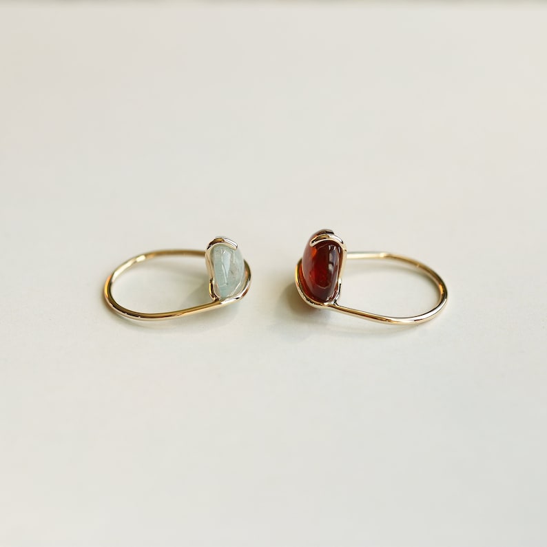 Banded garnet ring natural hessonite garnet ring statement ring image 6