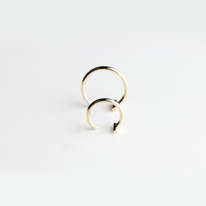 Essential dash hoop earring minimalist gold bar hoop earring image 2