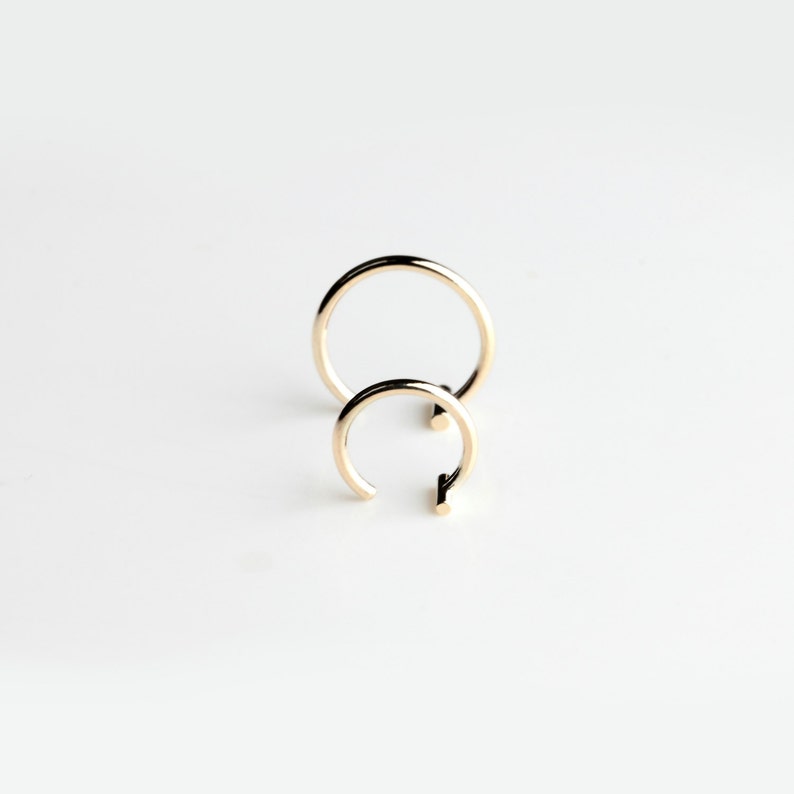 Essential dash hoop earring minimalist gold bar hoop earring image 2