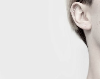 Circle & Line Ear Cuff Sterling Silver