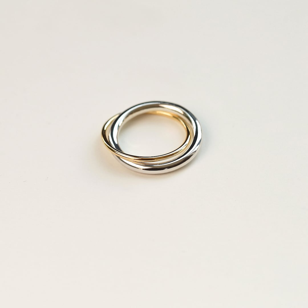 Piercing Interlocking Rings Lovers Interlocking Ring Gold and Silver - Etsy