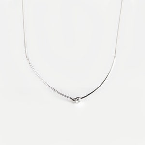 BOLD Hook & Eye silver necklace handmade sterling silver snake chain necklace image 3