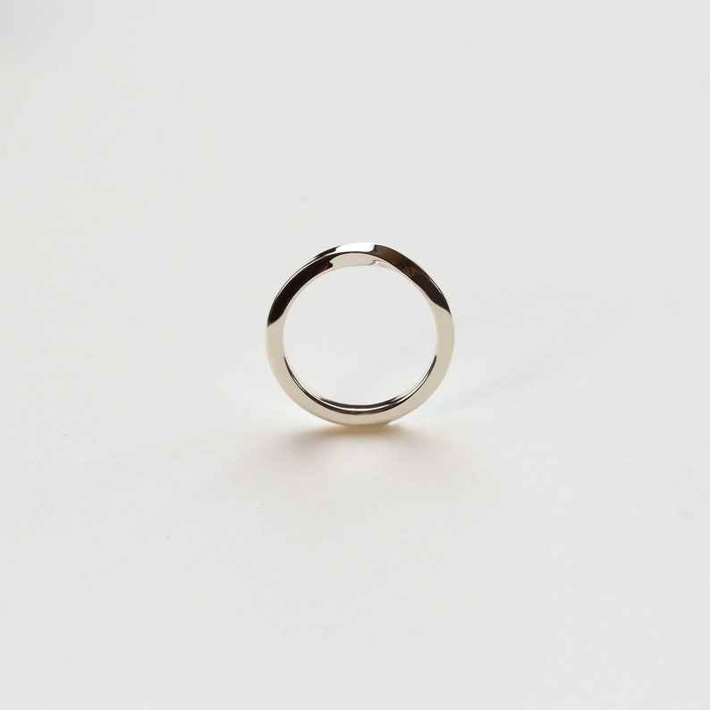 Medium torsion ring twisted band ring wedding ring image 2