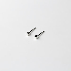 Cube  - silver earrings - sterling silver tiny cube earring studs - minimalist stud earrings