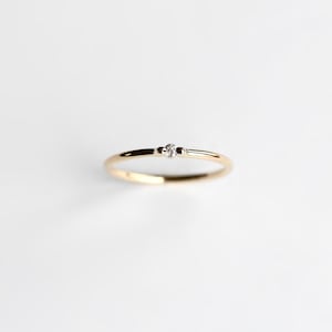 Diamond solitaire ring - natural white diamond gold solitaire ring - minimalist engagement ring