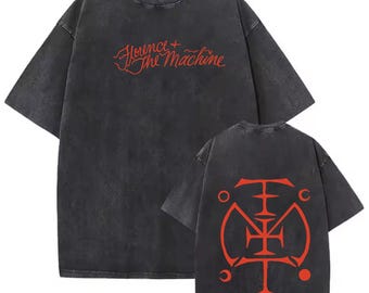 Camiseta unisex lavada con estampado de Florence and Machine y sudadera con capucha.