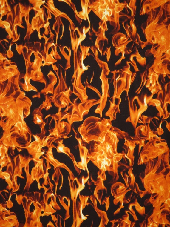 dramatic fire flames print