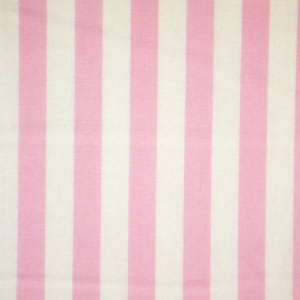 Light Pink and White 7/8&quot; Stripe Print Pure Cotton Fabric--By the Yard