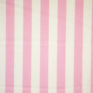 Light Pink and White 7/8" Stripe Print Pure Cotton Fabric--By the Yard