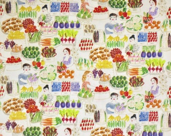 Charming Market Day Vegetable Vendors Digital Print Pure Cotton Fabric from Dear Stella--By the Yard