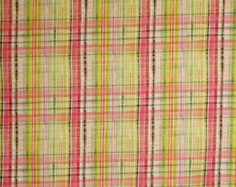 Cheerful Yellow and Melon Printed Fall Plaid Digital Print Pure Cotton Fabric from Dear Stella--By the Yard